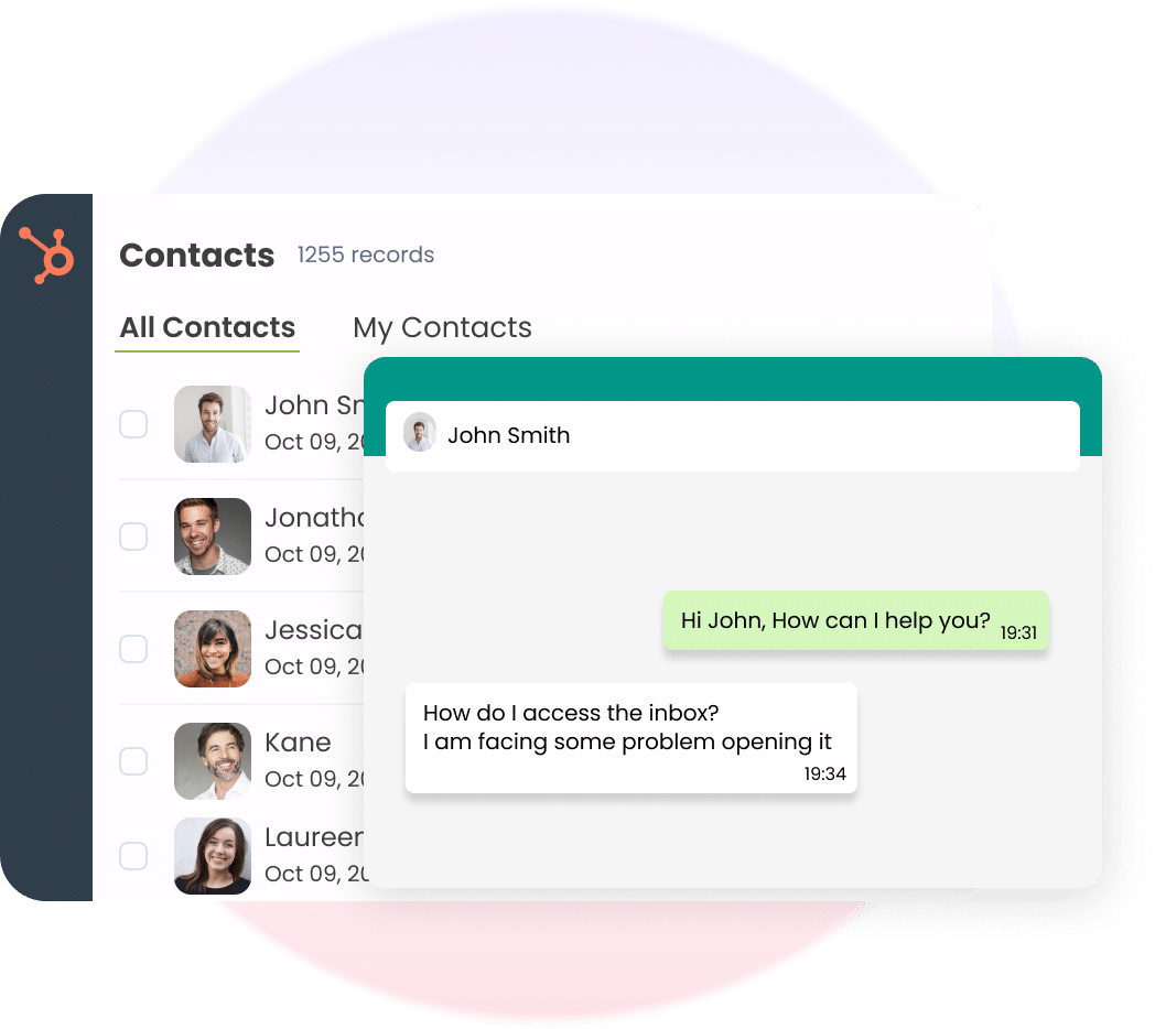 Initiate conversations, nurture leads directly from CRM