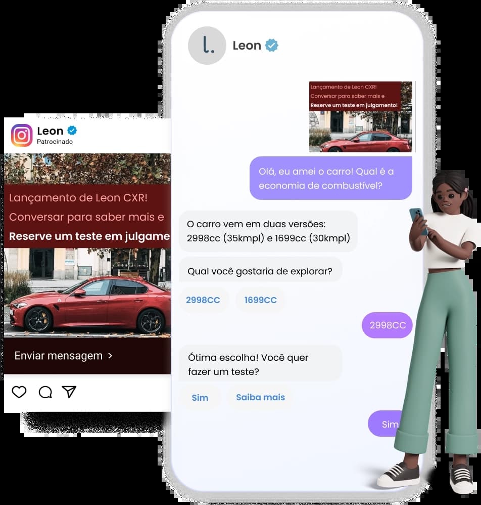 click-to-chat ads example on Instagram by retail brand