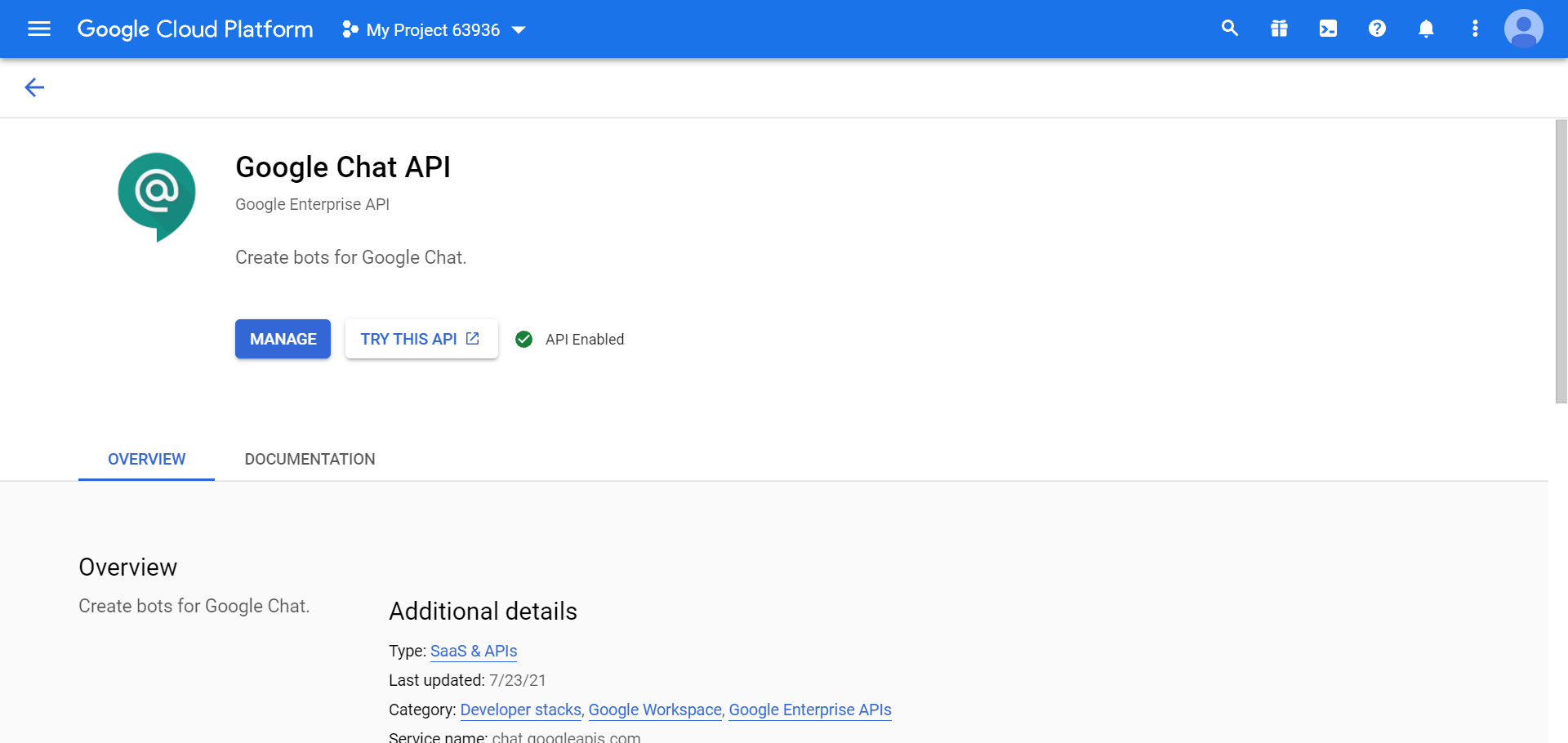 Google Chat Publish Instructions