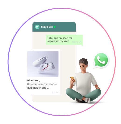 A large business communicating with the customer on the WhatsApp messaging platform.