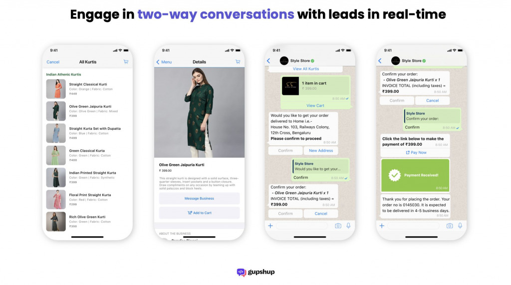 An Apparel company using a 2-way conversation feature for generating leads.