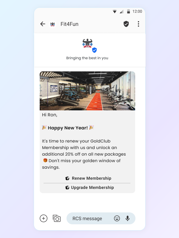 RCS Messaging New Year Use Cases: Membership Renewal Reminders