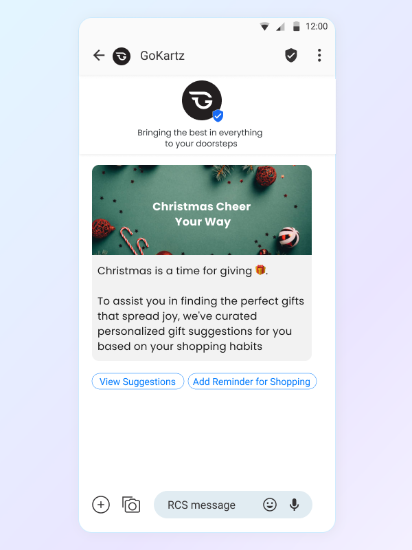 RCS Messaging Christmas Use Case: Personalized Gift Suggestions Offer 
