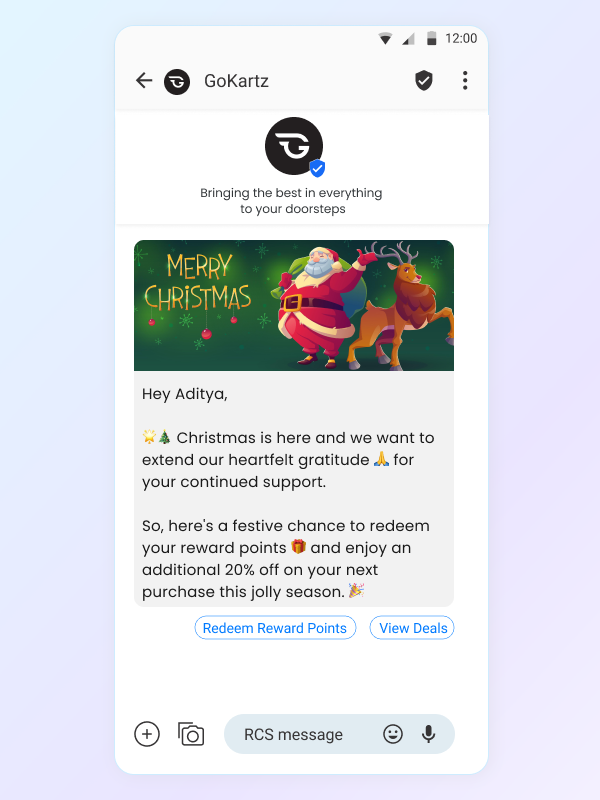 RCS Messaging Christmas Use Case: Festive Loyalty Rewards 