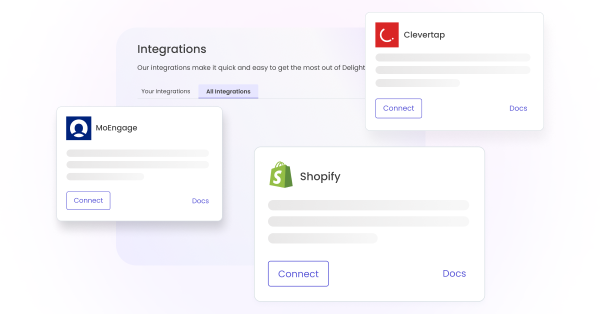 Gupshup platform integration with Clervertap, MoEngage and Shopify