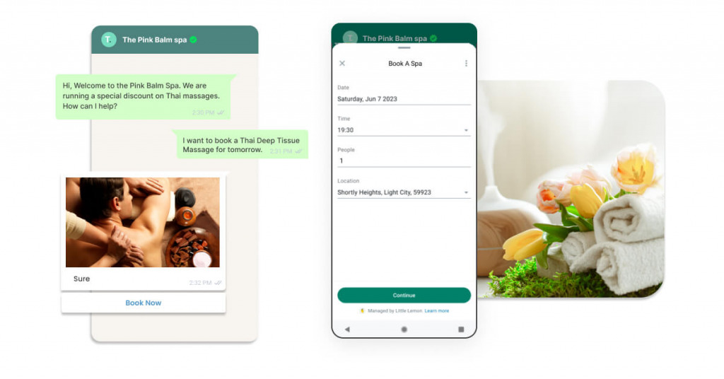 A brands using Flows that allows users to book an appointment