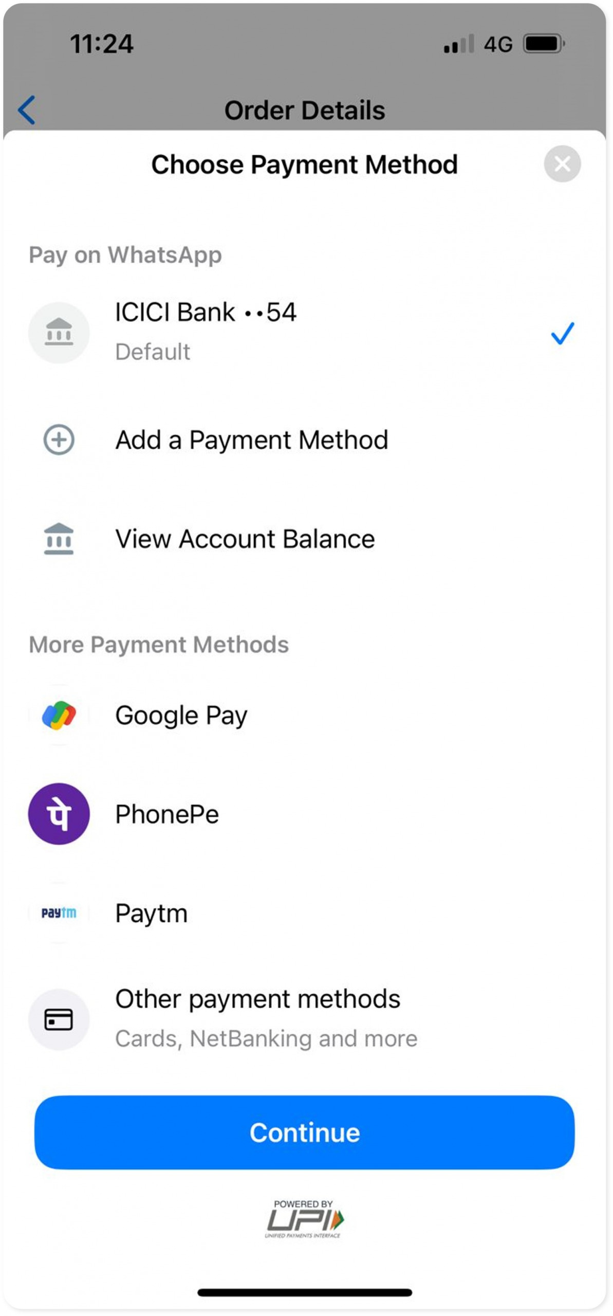 WhatsApp Business Native Payments